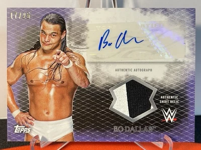 2015 Topps Undisputed WWE Bo Dallas /25 Purple Auto Used Relic Uncle Howdy RC SP - Image 1 of 2