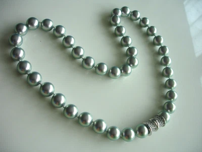 Pierre Lang  Kette Collier Magnetkette  Perlenkette  Zirkonia 48 cm - Bild 1 von 3