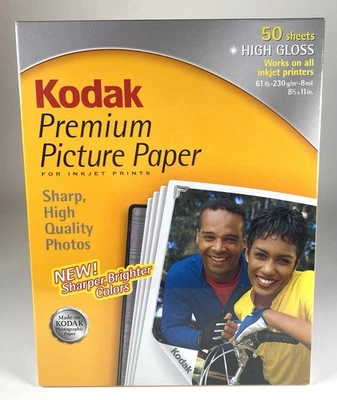 Kodak Premium Picture Photo Paper for Inkjet 8.5" X 11" High Gloss 50 Sheets NEW - Image 1 of 3