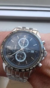 Paul Versan PV4139 JUMBO CHRONOGRAPH WATCH VINTAGE QUARTZ MONTRE OROLOGIO - Imagen 1 de 12