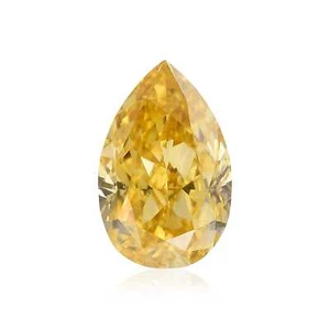 0.31 Carat Fancy Intense Orange-Yellow Natural Diamond Loose Pear Shape VS1 GIA - Picture 1 of 6