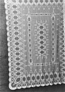 Tovaglia pizzo Valencia 60x84 bianco misto cotone sala da pranzo matrimonio cucina - Foto 1 di 10
