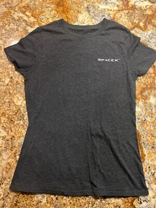 space x womens t-shirt medium charcoal gray bangabandhu elon musk nwt - Picture 1 of 5
