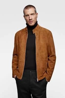ZARA Mens Suede Jacket Tobacco Brown  2521/600 - Image 1 of 4