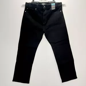 M&S Straight Fit Mens Stormwear Black Denim Jeans Size Uk W36 L29 - Picture 1 of 7
