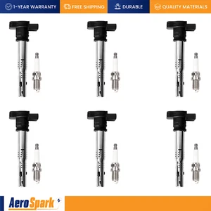 Ignition Coil & Platinum Spark Plug for Audi A4 Q5 A3 Volkswagen Jetta Eos UF575 - Picture 1 of 6
