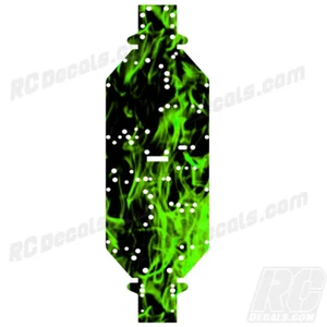 Losi DBXL-E 2.0 Buggy Chassis Protector Graphic Decal Light Green Flames 1/5 - Picture 1 of 1