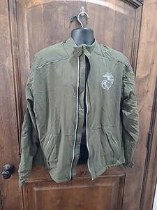 USMC Marine Corps Running Jacket Men's Size Med Reg Green Full Zip Reflective #2 - Picture 1 of 6