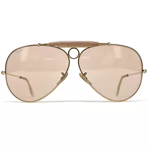 NOS vintage RAY-BAN "SHOOTER" CHANGEABLE sunglasses - USA 1980's - Gold / Brown - Bild 1 von 9