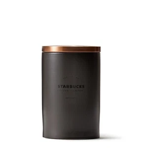 Starbucks Keramik Metall Kaffeekanister 16 Unzen mattschwarz Bronze - Bild 1 von 1