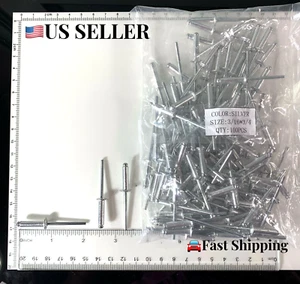 100 PIEZAS Remaches Pop 3/16" x 3/4" Cuerpo de Aluminio Acero Mandril Domo Cabeza Persiana - Imagen 1 de 2