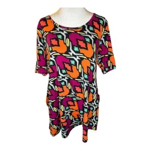 NEW LuLaRoe Women's Small Multicolor Geometric Tunic Perfect T Short Sleeve NWT - Picture 1 of 6