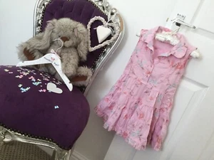 Vestido de verano Next Pretty Girls rosa bordado algodón 12-18 meses - Imagen 1 de 5