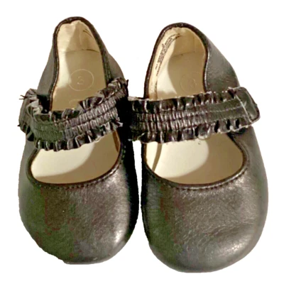 Circo Baby Girl Black Faux Leather Mary Janes 3 Hook Loop Sox-Tab Infant Toddler - Image 1 of 4