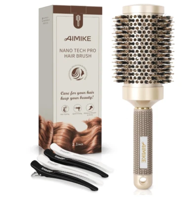 AIMIKE Round Hair Brush, Nano Thermal Ceramic & Ionic Tech, 2.1 Inch - NEW - Image 1 of 4