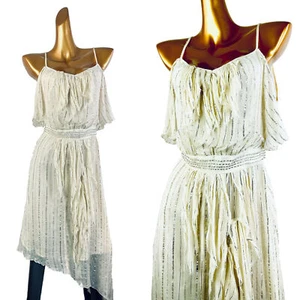 Vintage VTG y2k dress sheer hippie boho festival grecian goddess dress - Picture 1 of 10