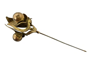 Alfiler/alfiler antiguo vintage Art Nouveau de 4" de largo de latón ornamentado 3D - Imagen 1 de 8