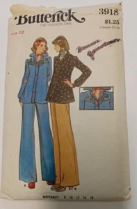 3918 Butterick SEWING Pattern Maternity Jacket Pants  UNCUT 12 Vintage - Picture 1 of 2