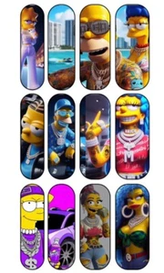 Bart Simpsons 3D Cartoon Nail Art Decals Waterslide Nail Stickers Full Nail Wrap - Picture 1 of 2
