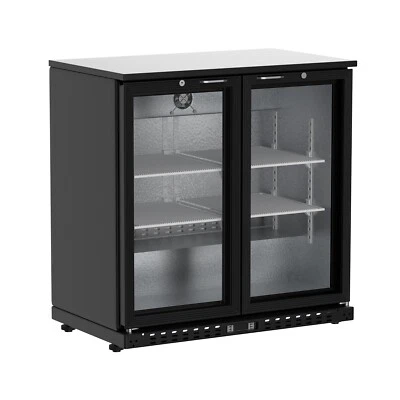KICHKING 35" Back Bar Cooler Beverage Refrigerator Counter Height Bar Fridge 2 Glass Door