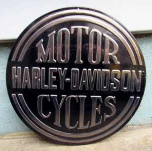 Vintage 2011 Harley Davidson Round Metal Motorcycle 1Biker Sign for Man Cave Bar - Picture 1 of 3