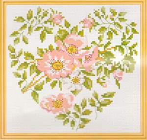 DMC Orginal 14CT cross stitch kits "Rose Heart"-14cm*16cm - Picture 1 of 1