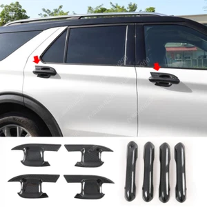 For Ford Explorer 20-21 Carbon Fiber Look Outer Door Handle Bowl Cover Trim 8p - Picture 1 of 5