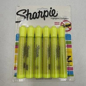 Juego de 6 iluminadores estilo tanque Sharpie Accent punta de cincel amarillo fluorescente - Imagen 1 de 4