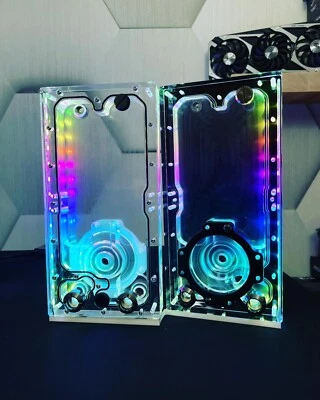 FTR 240mm D5 Acrylic PC reservoir water cooling with 7 G1/4 ports multi config - Image 1 of 4
