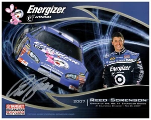 #41 Reed Sorenson Energizer Batterie California Speedway handsigniert 8 x 10 - Bild 1 von 2