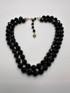 "Collar vintage Vendome cuentas negras multi hebra 14,25"" X 16,5""" - Imagen 1 de 14