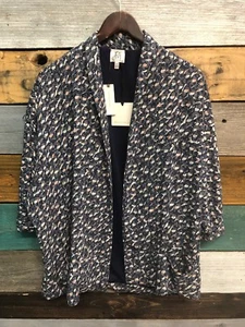 DRA Los Angeles Anthropologie Komodo Duster Sheer Cardigan Navy Women One Size - Picture 1 of 7