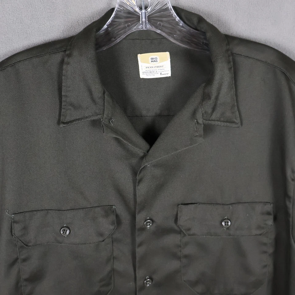 Vintage 60s Penneys Big Mac Shirt Mens Large Black Rockabilly Camp Penn Prest - Image 1 of 4