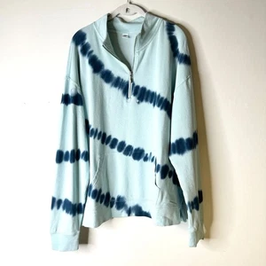 Old Navy Sweatshirt Women XL Tall Blue 1/4 Zip French Terry Athleisure Boho  - Picture 1 of 8