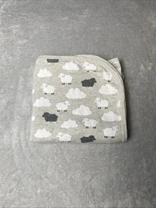 Carter's Sheep Lamb Cloud Baby Blanket Gray White Jersey Knit Security Lovey - Picture 1 of 4