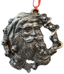 1991 Michael Ricker Pewter Santa Head Ornament 569/2500 Made In USA - Bild 1 von 7