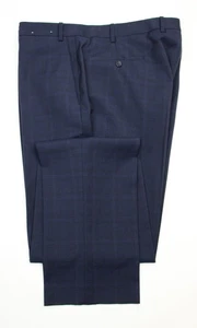 Peter Millar Suit Pants 38 Mens Dark Blue Plaid Wool Flat Front Trousers - Picture 1 of 5