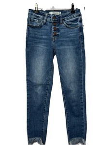 Kancan Signature Girls Ankle Skinny Jeans Raw Frayed Hem Size 10 - Picture 1 of 12