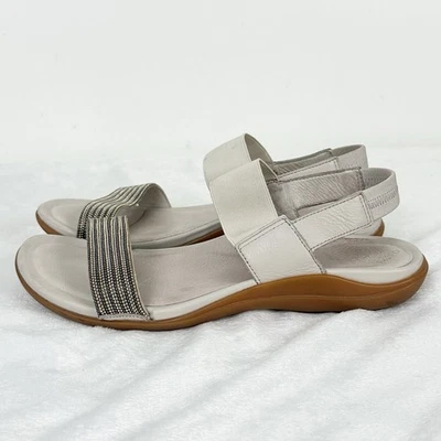 Abeo Women's Size 8 Bianca Leather Beaded Heel Elastic Bio System sandals - Image 1 of 4