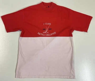 Camiseta Vintage Nautica Challenge Talla L Puntada Única Cuello Simulado Navegación Años 90 Foto 1 de 4