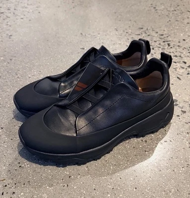 Zapatilla Zegna Triple Stitch Monte Negra Cuero Liso Talla 10 Foto 1 de 4