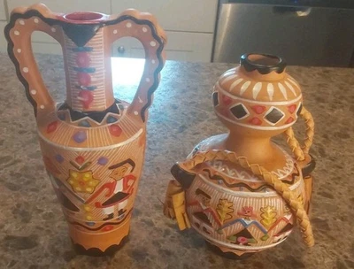2 Terrakotta Vasen (Sgraffito Stil Stücke) - Bild 1 von 4