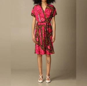 Ralph Lauren Horse Bit V Neck Pink Knee Length Equestrian Dress Size 10 - Picture 1 of 14