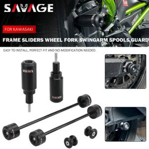 Wheel Axle Fork Crash Guard Frame Swingarm Spools Slider for KAWASAKI Z900 RS/SE - Picture 1 of 17
