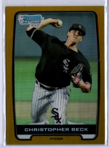 2012 Bowman Chrome Draft Gold Refractor Christopher Beck ROOKIE WHITE SOX 41/50 - Picture 1 of 1
