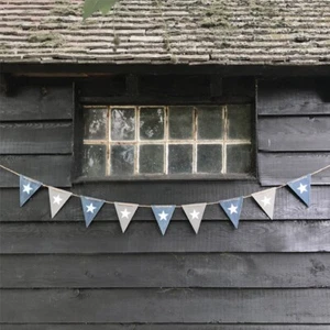 Guirnalda Star Bunting Estrellas Madera 2m Este de India Navidad Decoración Hogar Nuevo - Imagen 1 de 6