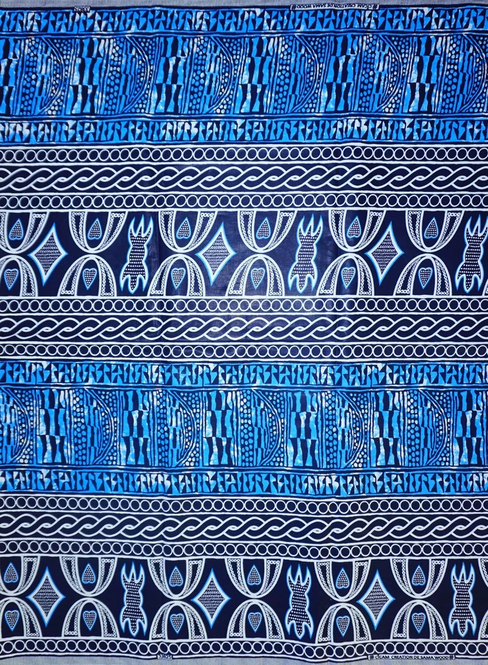 Atoghu Fabric 3 Yards Cotton African Print Cameroon Wedding Sew Craft Decor DIY - Image 1 of 1