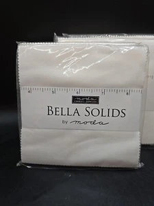 Moda Bella Solids White Charm Pack 42 5" Fabric Squares 9900PP-98 - Picture 1 of 2