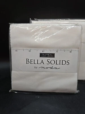 Moda Bella Solids White Charm Pack 42 5" Fabric Squares 9900PP-98 - Image 1 of 2