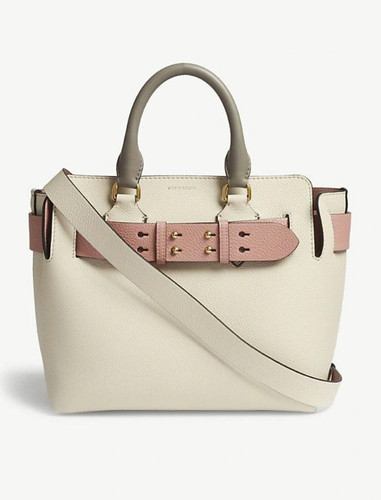 BURBERRY Tri Tone Leather Belt Crossbody/Bag/Tote Womens IN Limestone/Dusty Rose